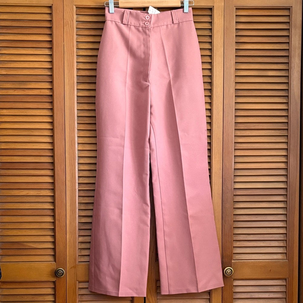 Vintage Wide-Leg Pink High-Rise Trousers